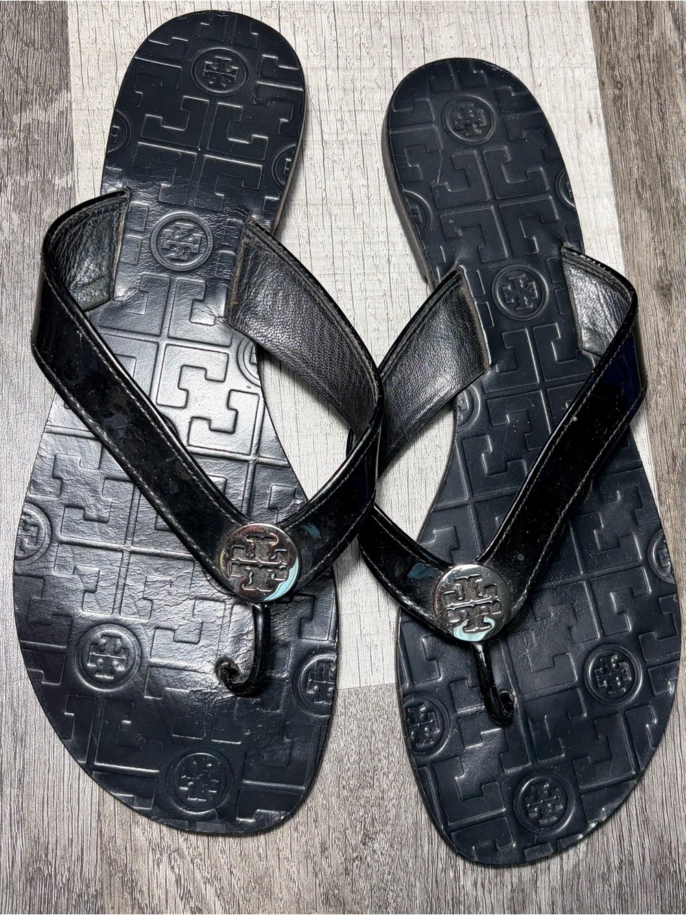 Tory Burch Men's Black Logo Flip Flop Sandals